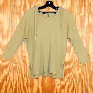 Calvin Klein Performance V-Neck Tan Hoodie - Size S